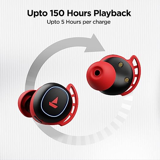 boAt Airdopes 441 Pro Bluetooth Truly Wireless in Ear Earbuds with mic, Upto 150 Hours Playback, Signature Sound, IPX7, BT v5.0, Type-c Interface and Capacitive Touch Controls(Raging Red) boAt Airdopes 441 Pro Bluetooth Truly Wireless in Ear Earbuds with mic, Upto 150 Hours Playback, Signature Sound, IPX7, BT v5.0, Type-c Interface and Capacitive Touch Controls(Raging Red)
